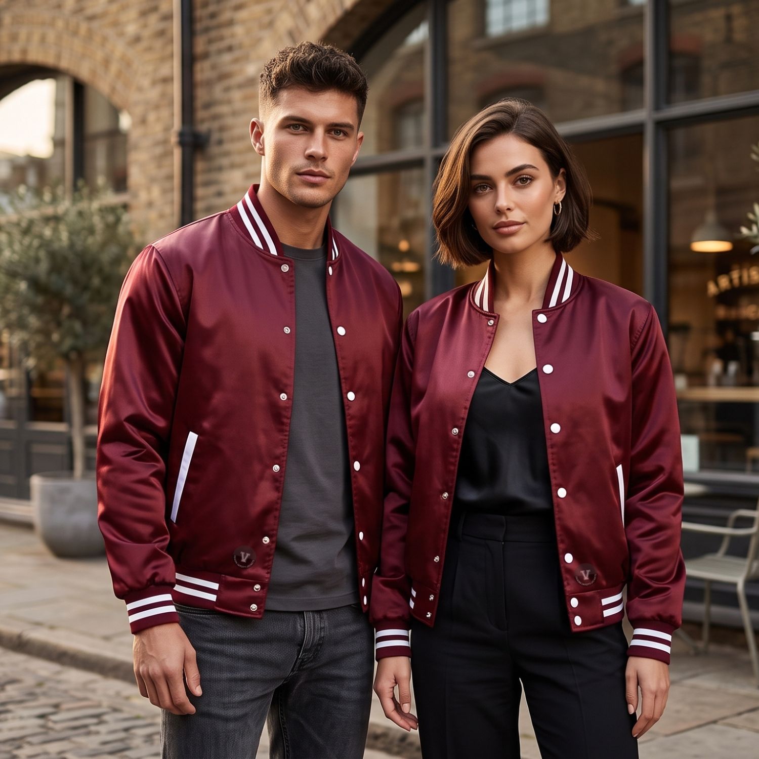 Satin Varsity Jackets with Shine