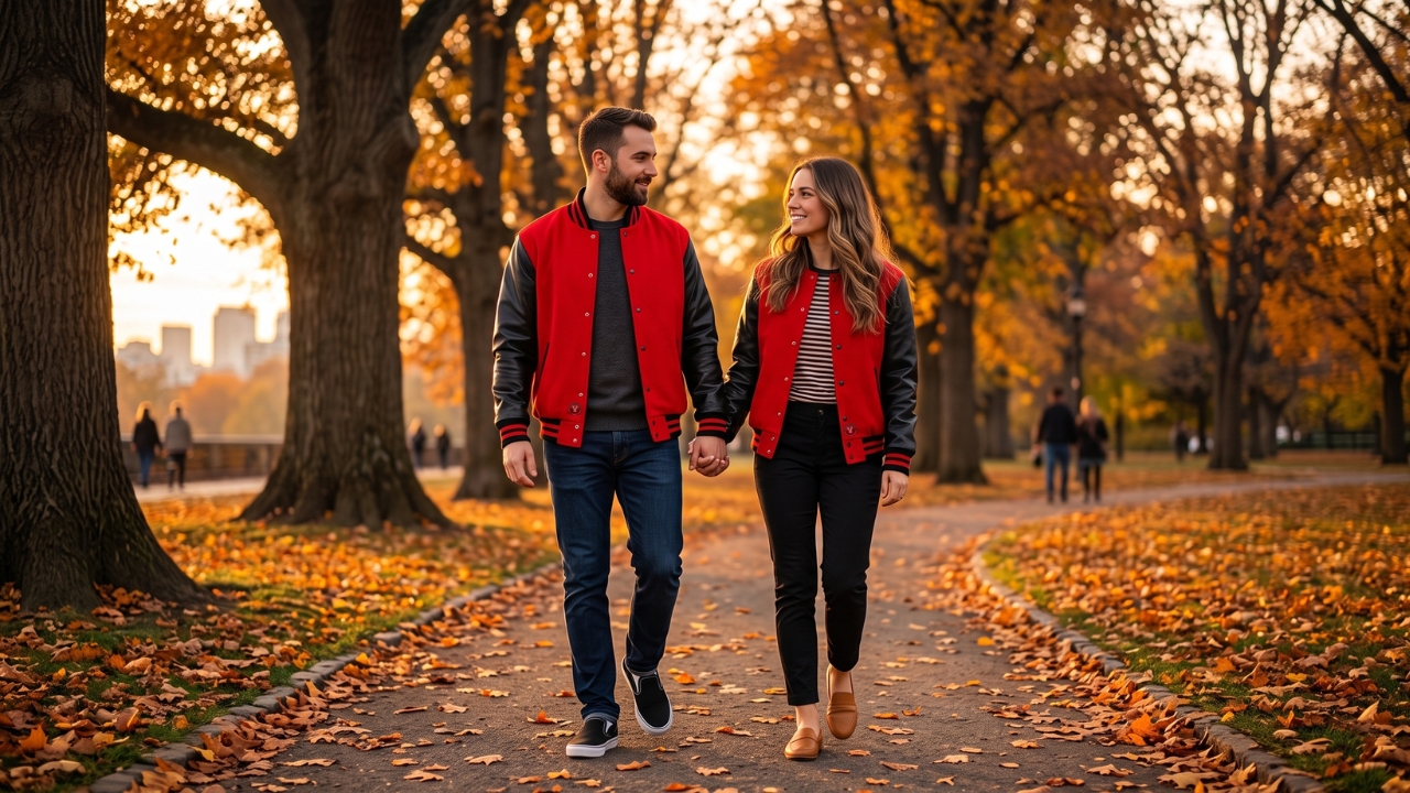 Varsity Jackets With Slip-Ons Casual Comfort