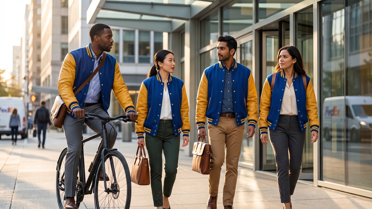 Varsity Jackets for Commuting Work Outfits