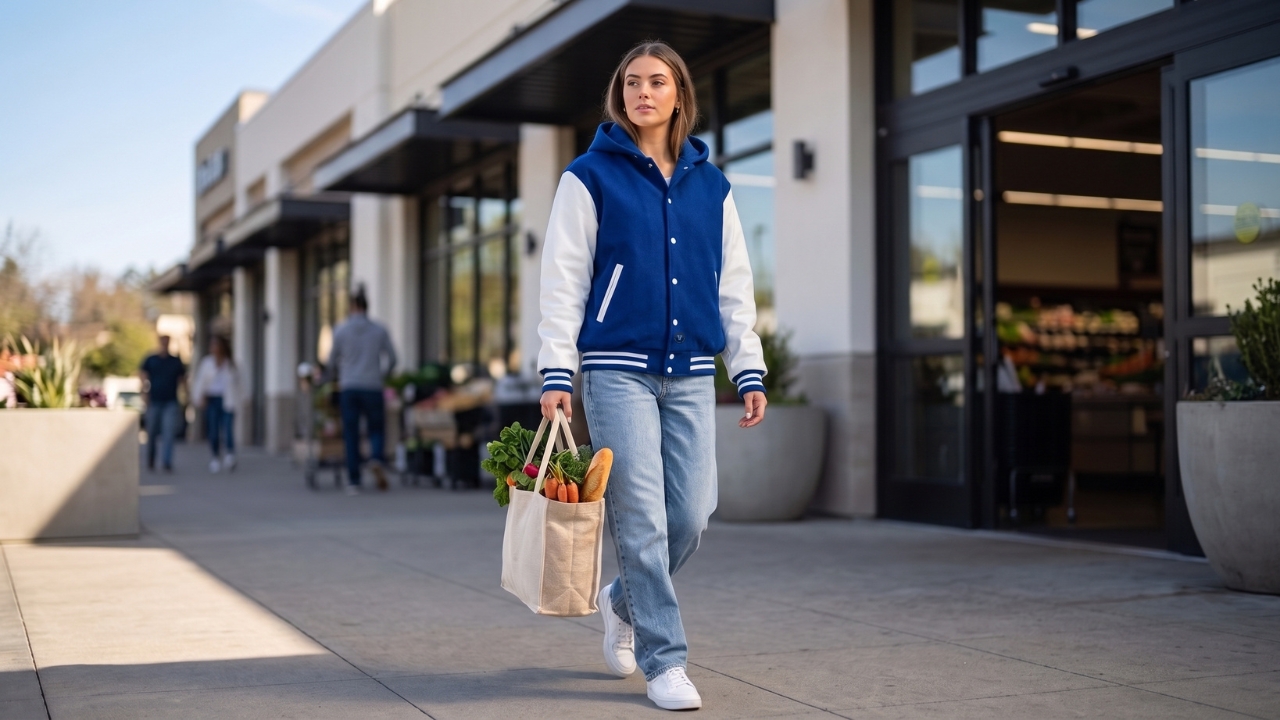 Varsity Jackets for Grocery Shopping Casual Look