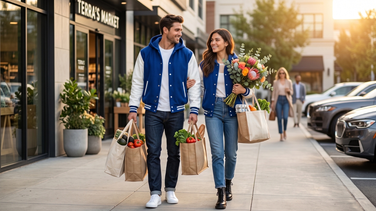 Varsity Jackets for Grocery Shopping Casual Look