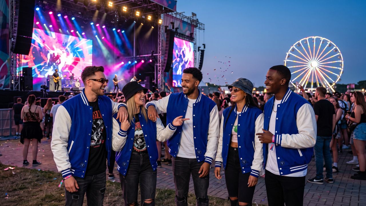 Varsity Jackets for Music Festivals Outfits