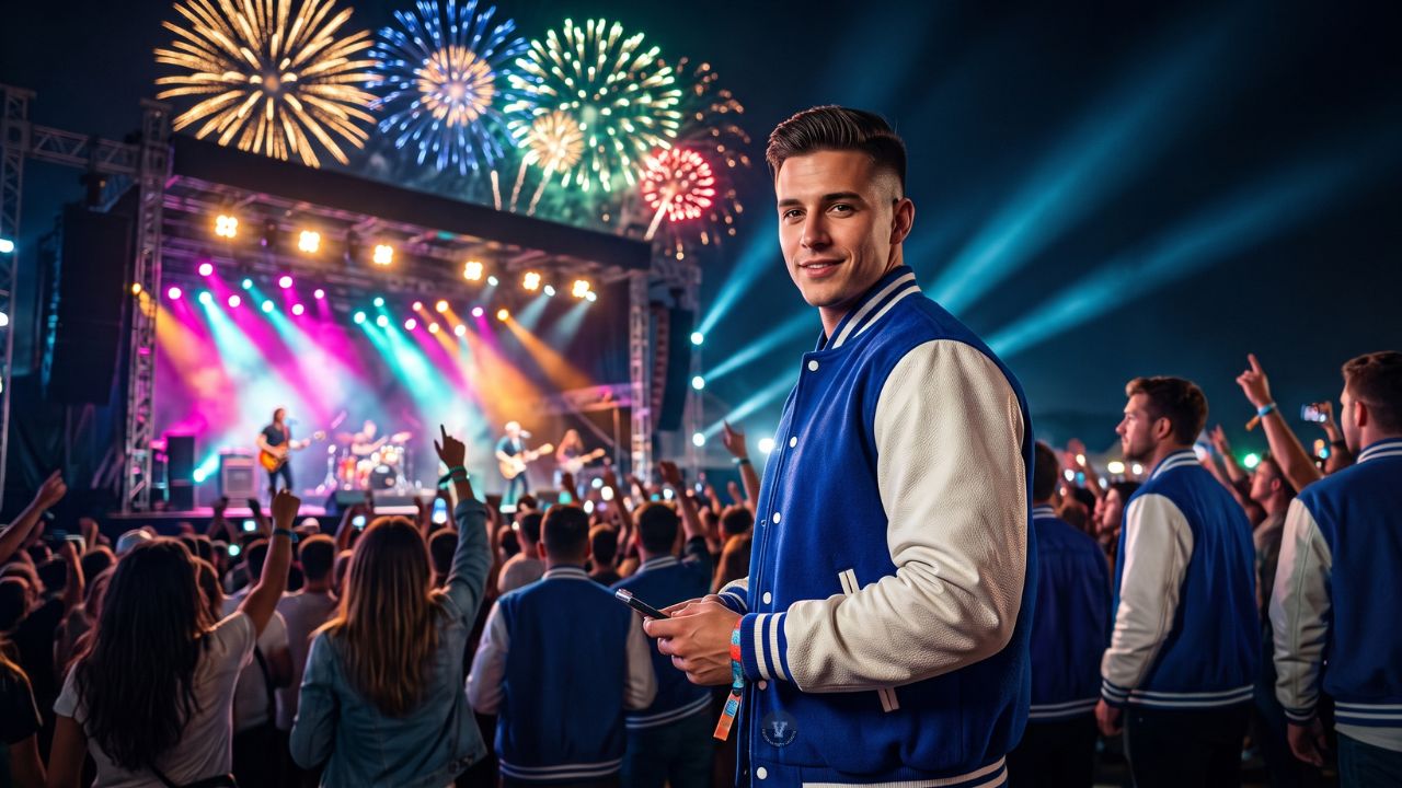 Varsity Jackets for Music Festivals Outfits