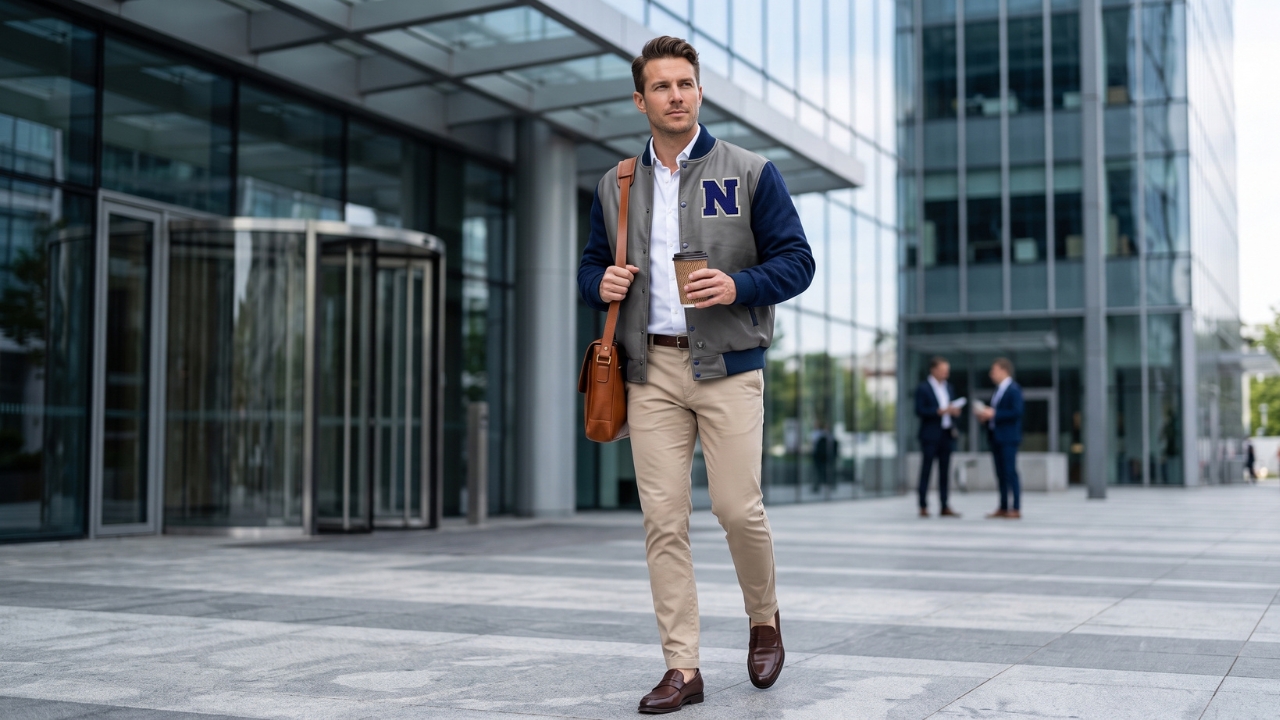 Varsity Jackets for Office Casual Outfits