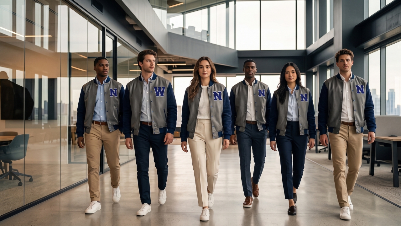 Varsity Jackets for Office Casual Outfits