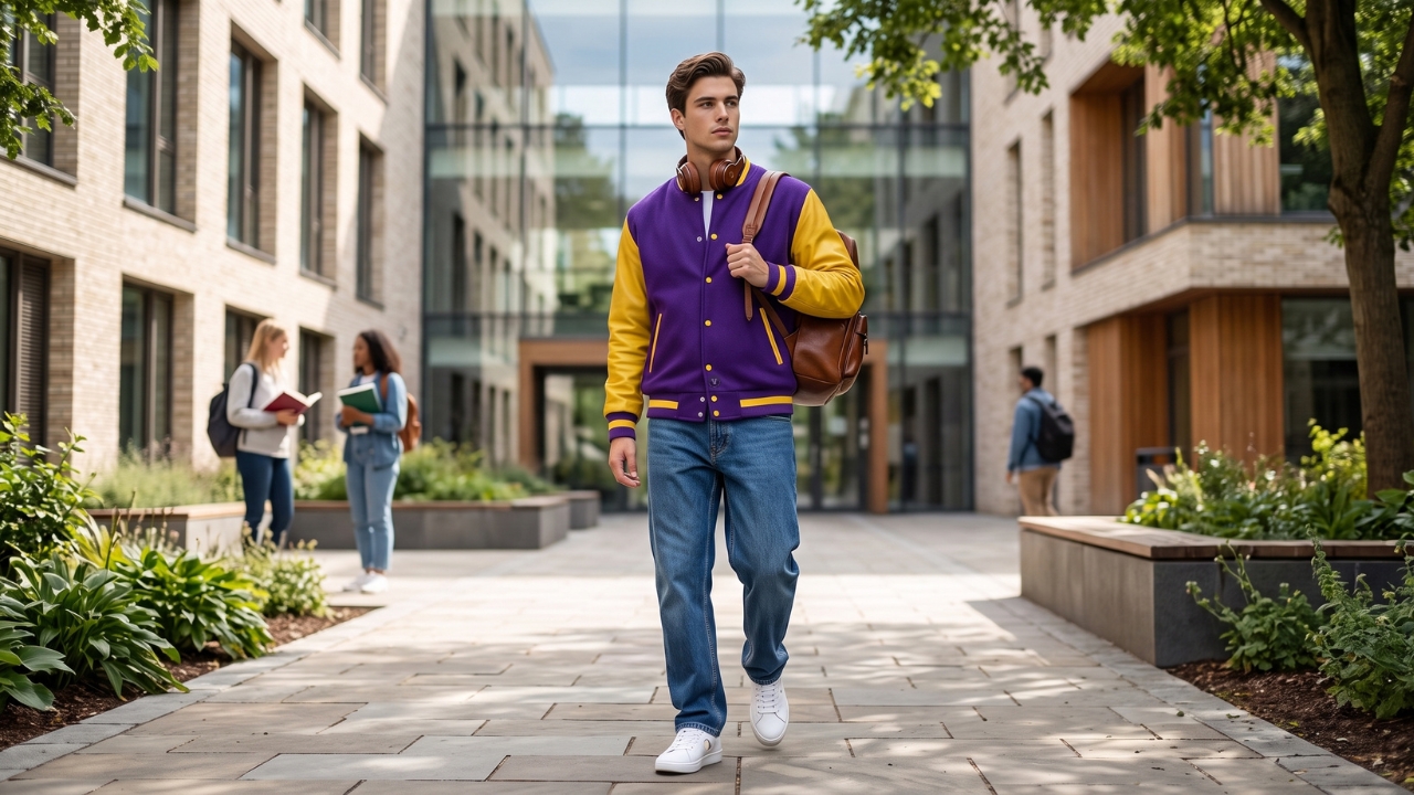 Varsity Jackets with Backpacks School Outfits