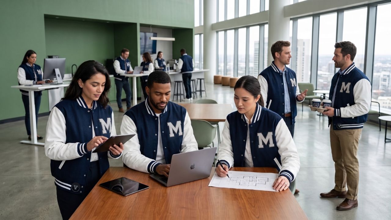 Design Varsity Jackets Varsity Jackets with Company Logo Embroidery