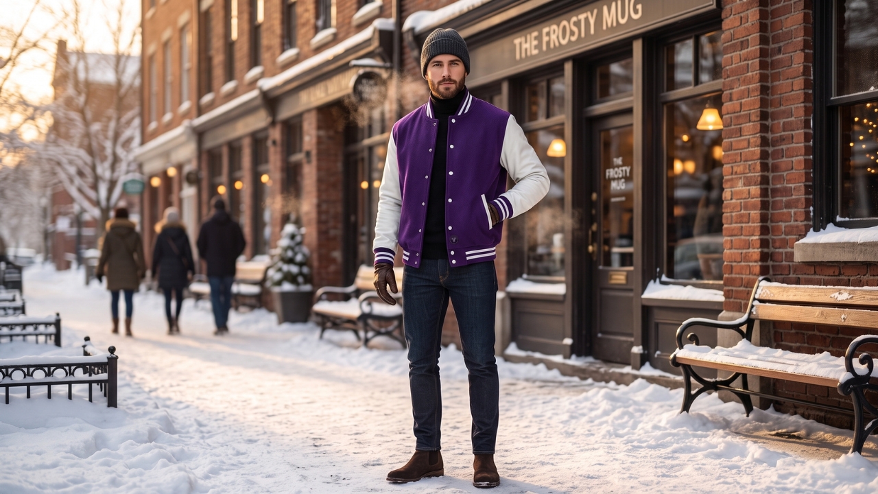Varsity Jackets with Gloves Winter Accessories