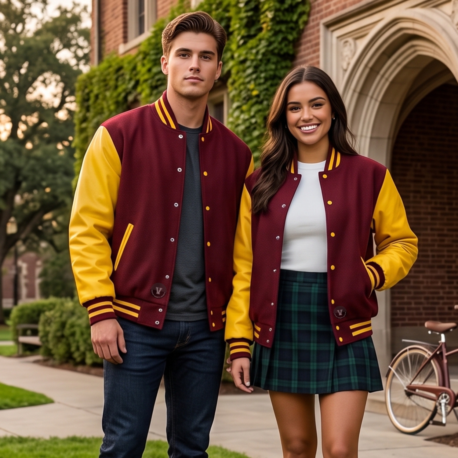Varsity Jackets with Scarves Fall Fashion