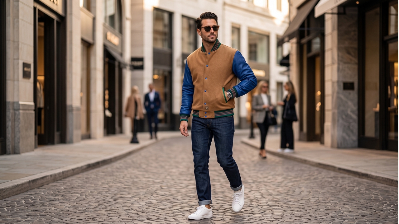 Varsity Jackets with Watches Men’s Casual Wear