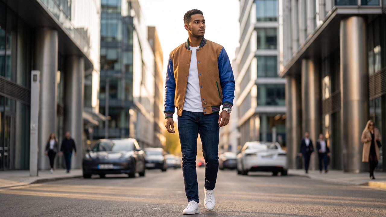Varsity Jackets with Watches Men’s Casual Wear