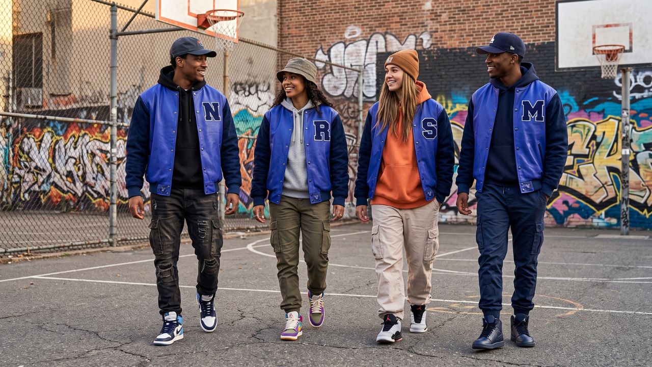 arsity Jackets with Jordans Basketball Vibe