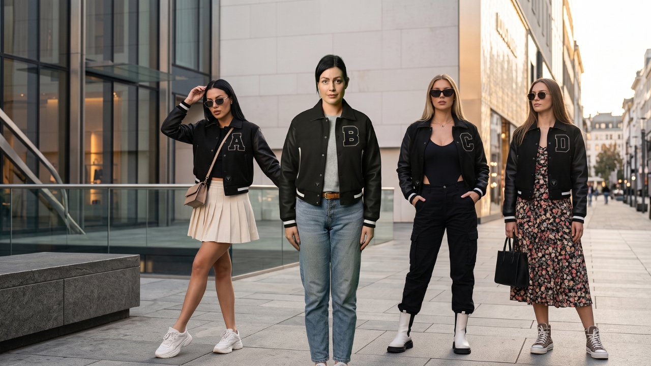 Crop Varsity Jackets With Women