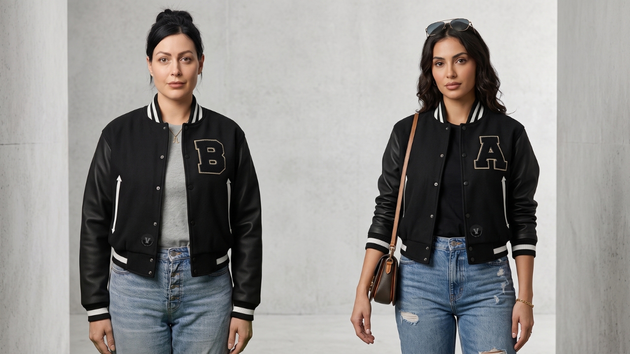 Crop Varsity Jackets With Women