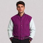 Cropped Fleece Varsity Jacket