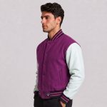Cropped Fleece Varsity Jacket