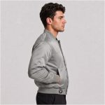 Cropped Satin Varsity Jacket Men