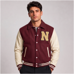 Cropped Wool Leather Jacket Men