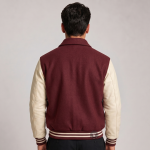Cropped Wool Leather Jacket Men