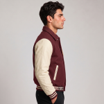 Cropped Wool Leather Jacket Men