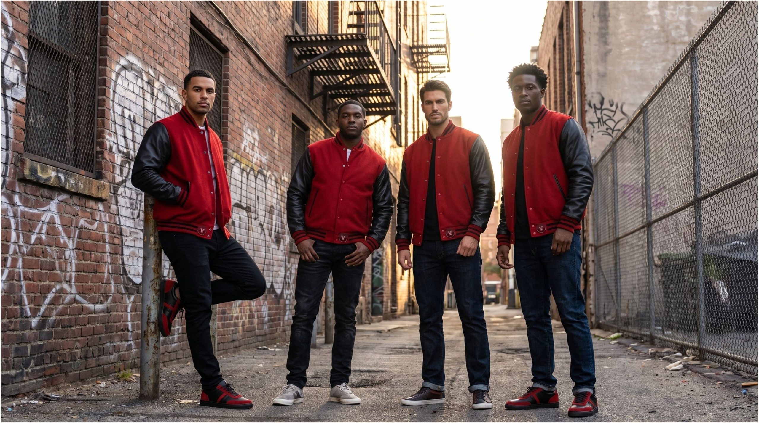 Men varsity jackets with Sneakers