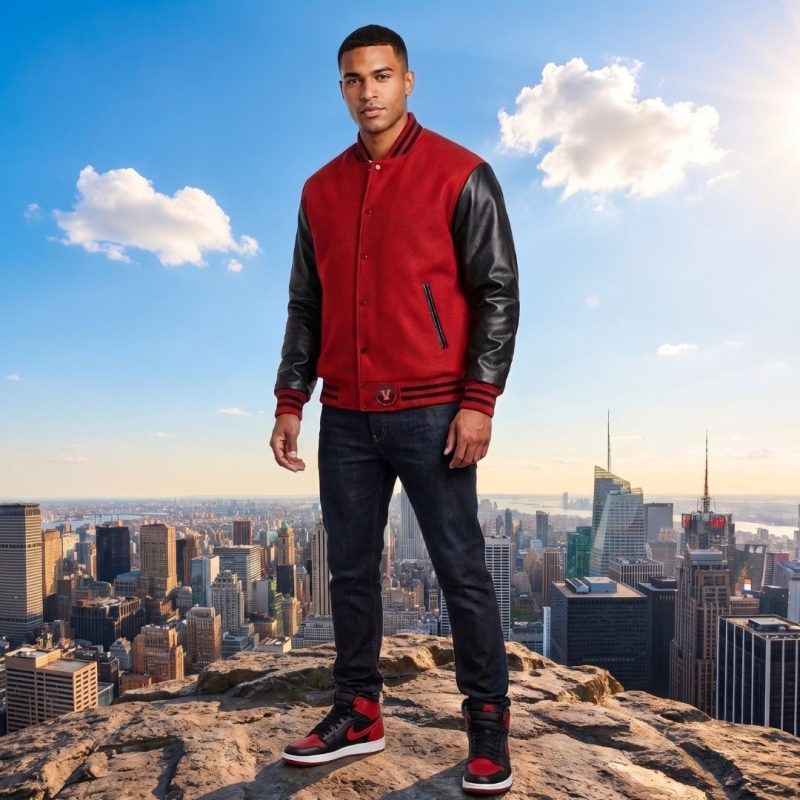 Men varsity jackets with Sneakers