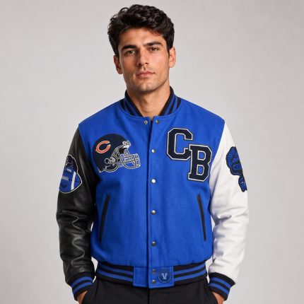 Embroidered Cropped Varsity Jacket