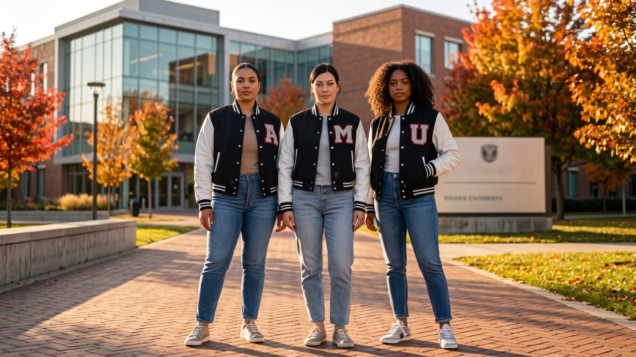 Embroidered Letterman Varsity Jacket