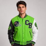Embroidery Cropped Varsity Jacket