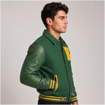 Green Cropped Jacket Men