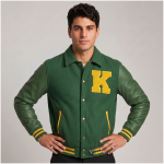 Green Cropped Jacket Men