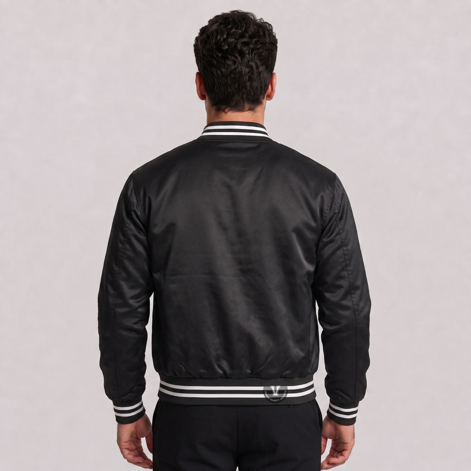 Men Cropped Satin Jacket