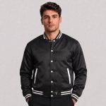Men Cropped Satin Jacket