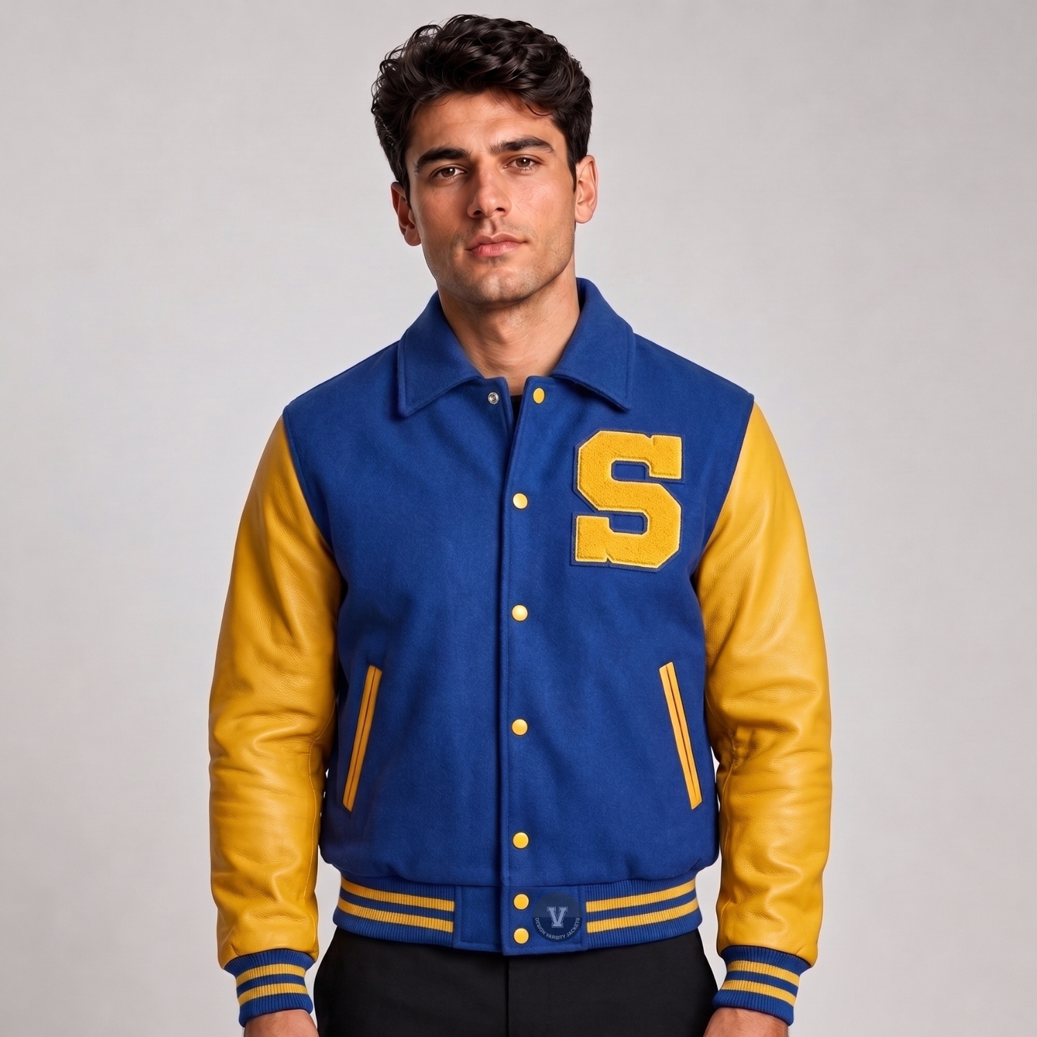Men Cropped Varsity Jacket