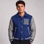 Men Cropped Wool Leather Jacket