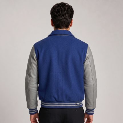 Men Cropped Wool Leather Jacket