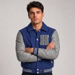 Men Cropped Wool Leather Jacket