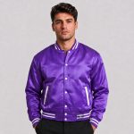 Men Purple Cropped Jacket