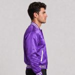 Men Purple Cropped Jacket