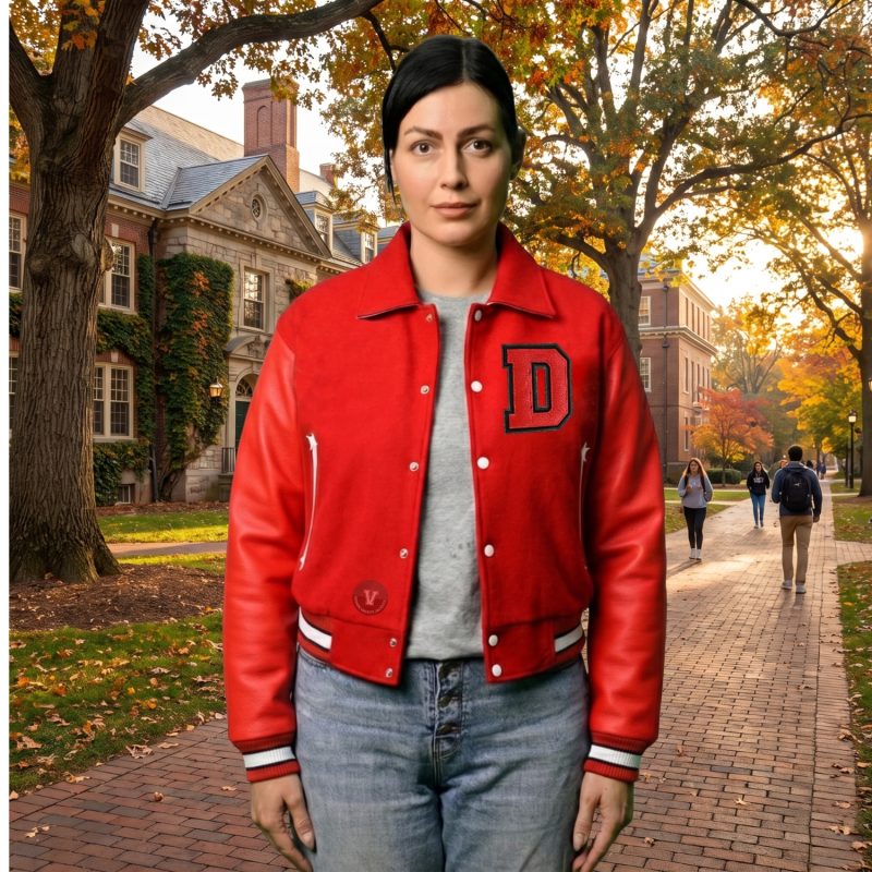 Red Varsity Jacket for Women
