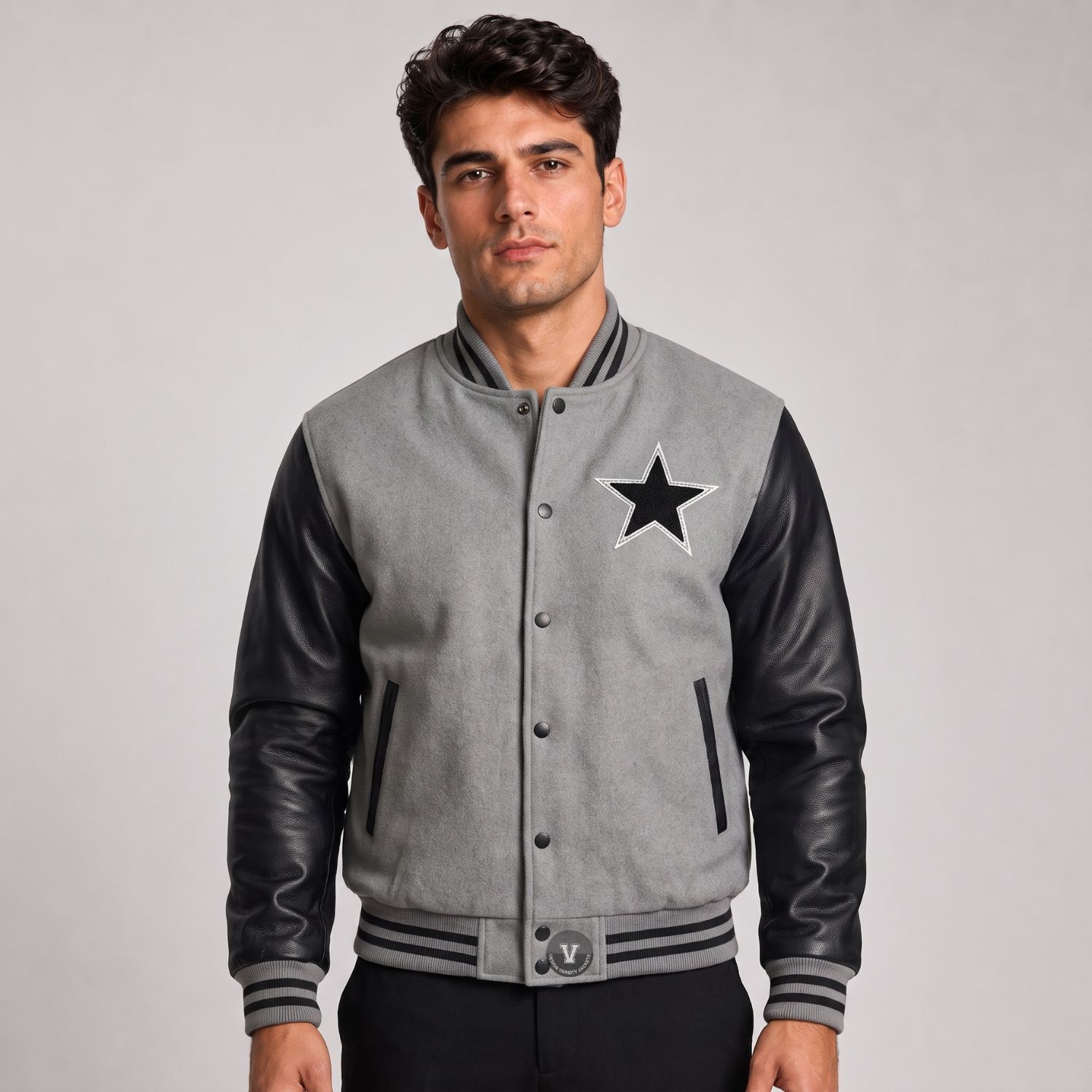 Cropped Wool Leather Jacket