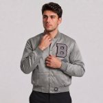 Satin Cropped Varsity Jacket