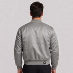 Satin Cropped Varsity Jacket