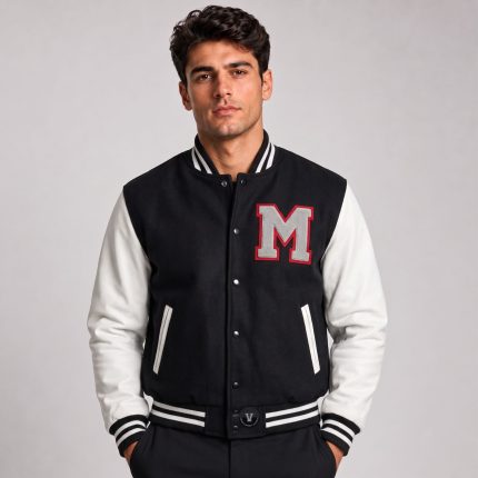 Short Wool Leather Jacket Men