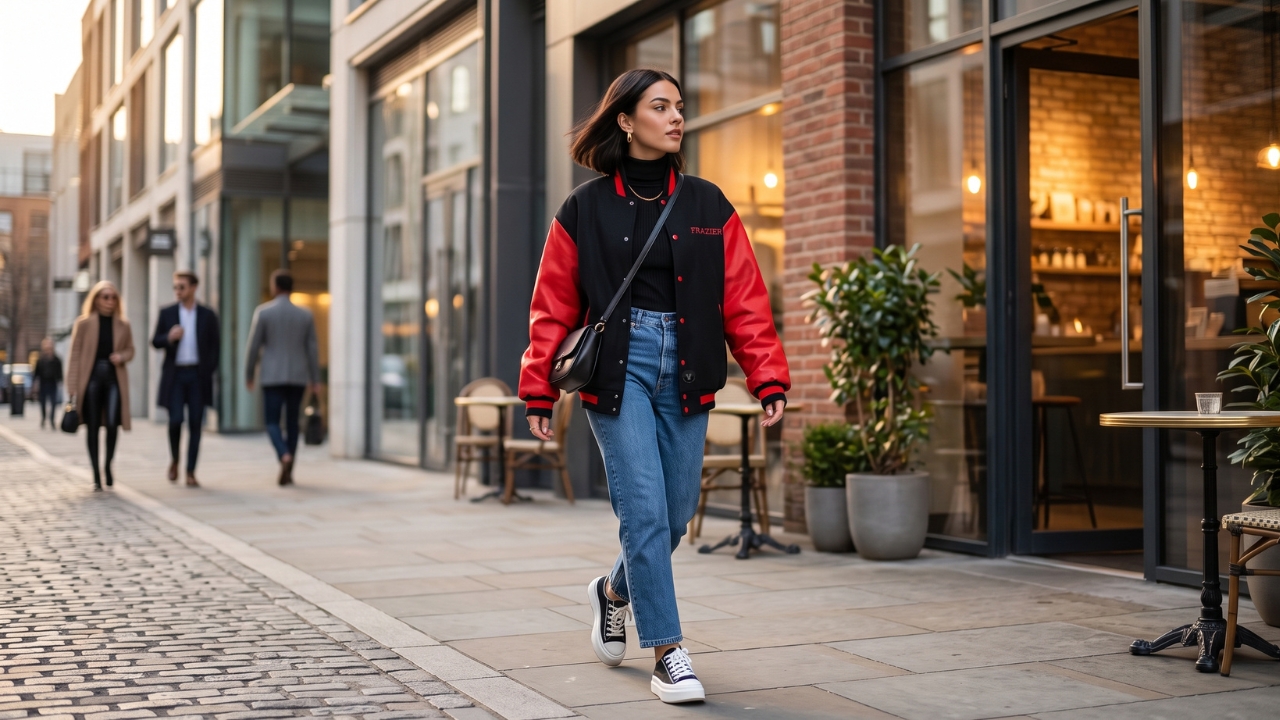 Varsity Jackets for Women Red and Black