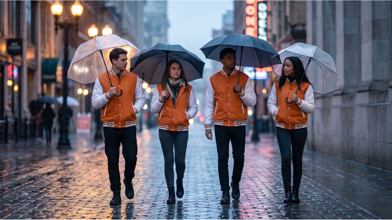Varsity Jackets with Water-Resistant Fabric