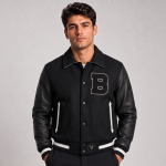 Wool Leather Jacket Cropped Men
