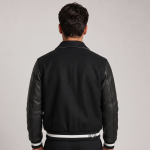 Wool Leather Jacket Cropped Men
