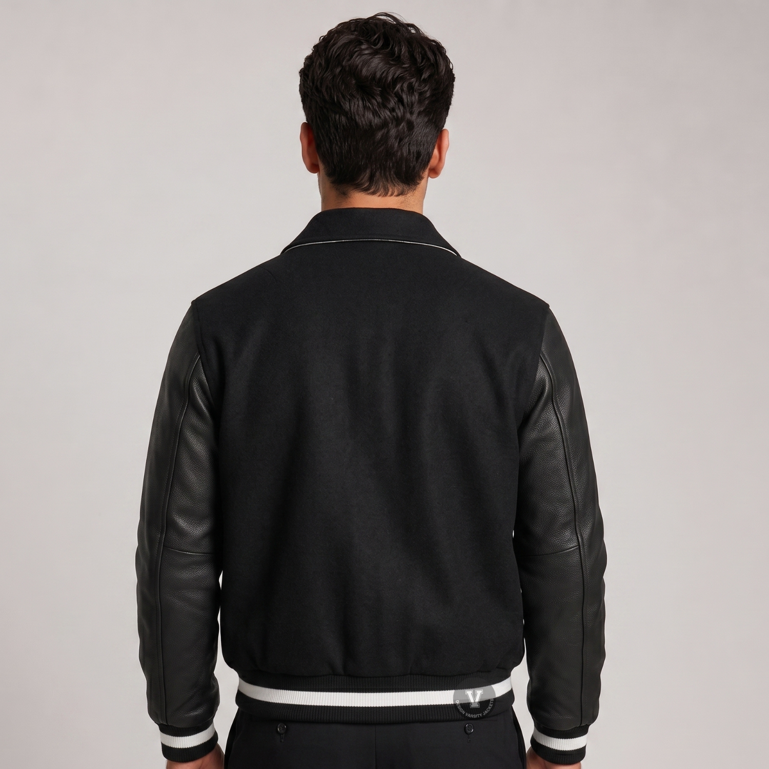 Wool Leather Jacket Cropped Men