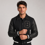 Wool Leather Jacket Cropped Men